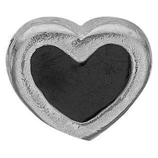 Christina Collect 925 sterling sølv Black Enamel Heart Lille sølv hjerte med sort emalje, model 603-S4